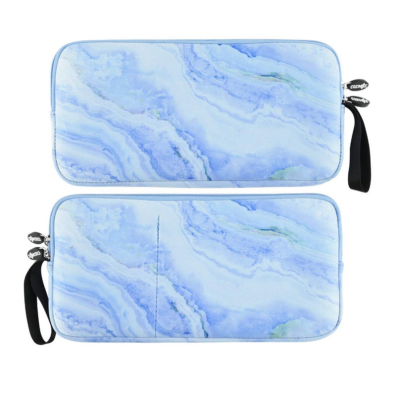 CM Neoprene Carrying Case Bag Protection Pouch Compatible with Magic Keyboard & Mouse, Trackpad (Blue Marble Pattern) - Image 4